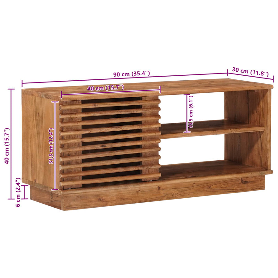 TV-kast met opslag met de deur Naturel 90 x 30 x 40 cm