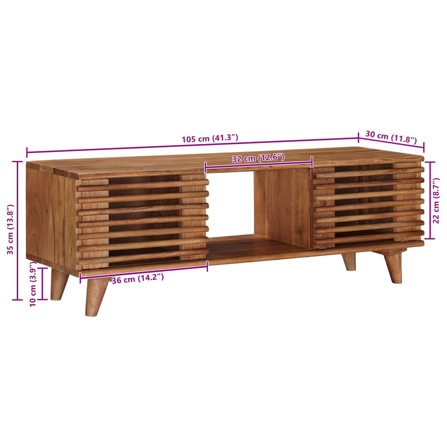 TV-kast met opslag met de deur Naturel 105 x 30 x 35 cm