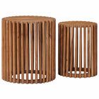 Side Table Set with Storage with Door Brown 40 x 40 x 45 cm