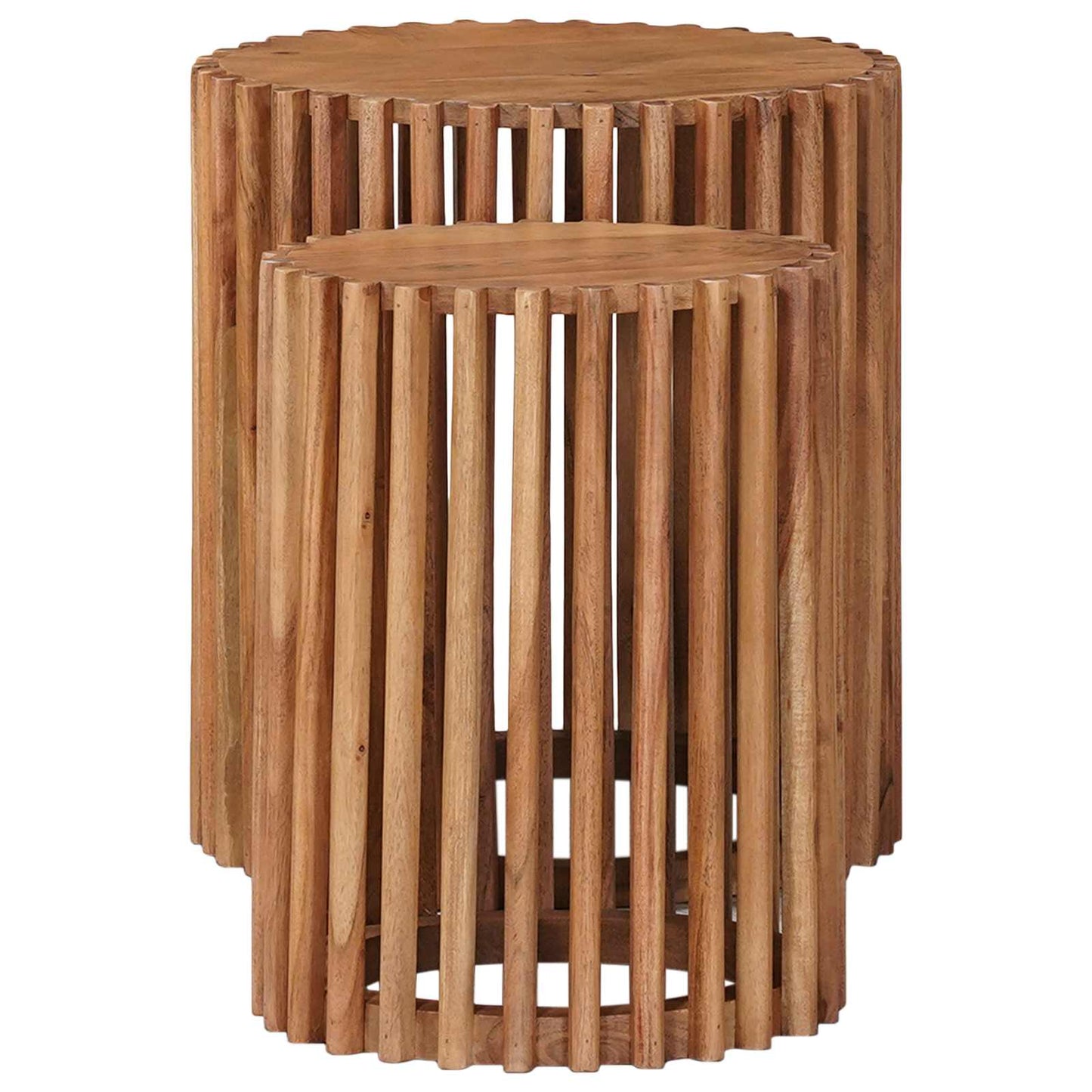 Bijzettafelset met opslag met de deur Bruin 40 x 40 x 45 cm