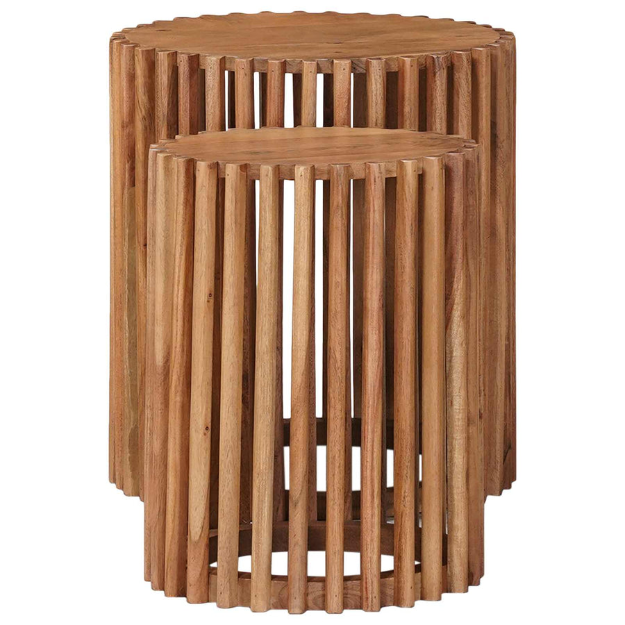 Bijzettafelset met opslag met de deur Bruin 40 x 40 x 45 cm