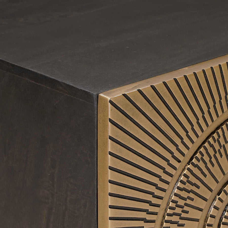 TV-kast met plank met opslag met de deur Koper 105 x 30 x 35 cm