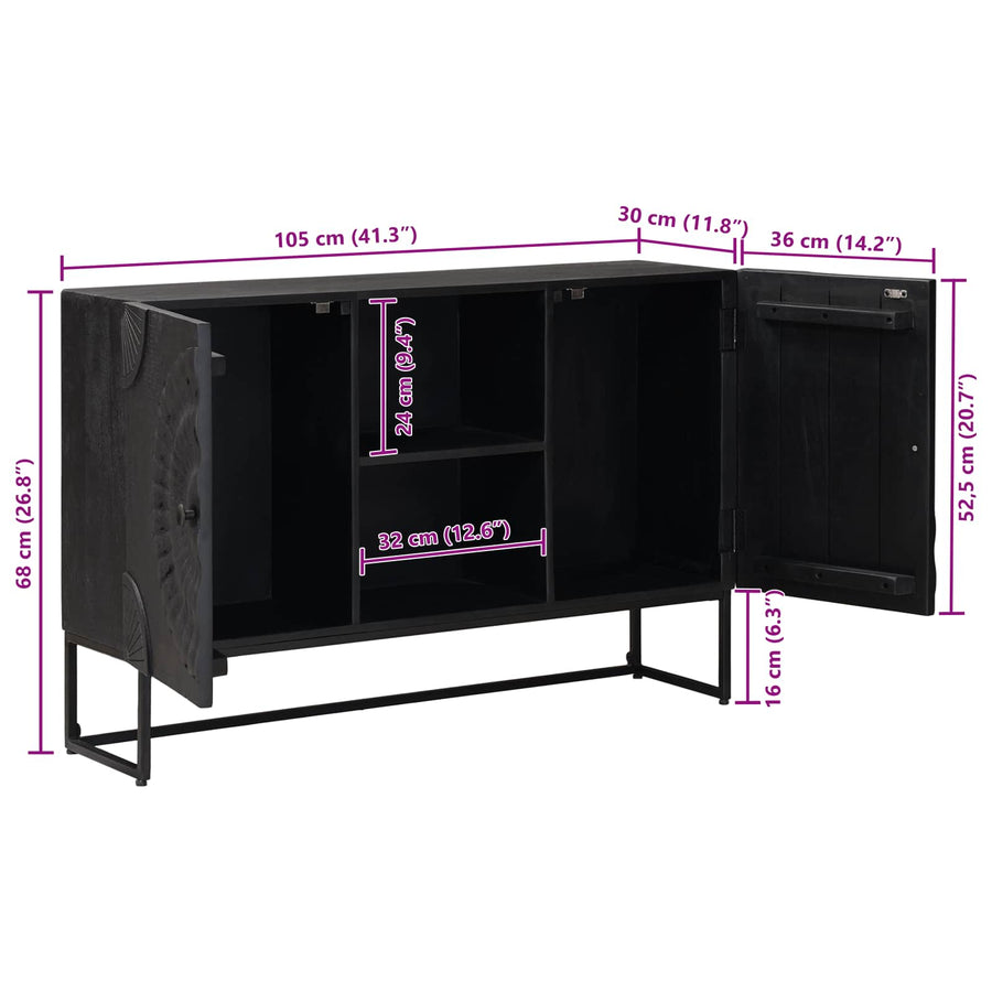 Dressoir Zwart 105 x 30 x 68 cm
