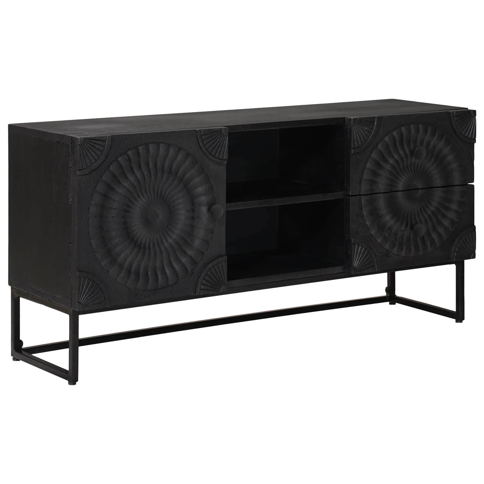 TV-kast met lade met plank met opslag Zwart 105 x 30 x 54 cm