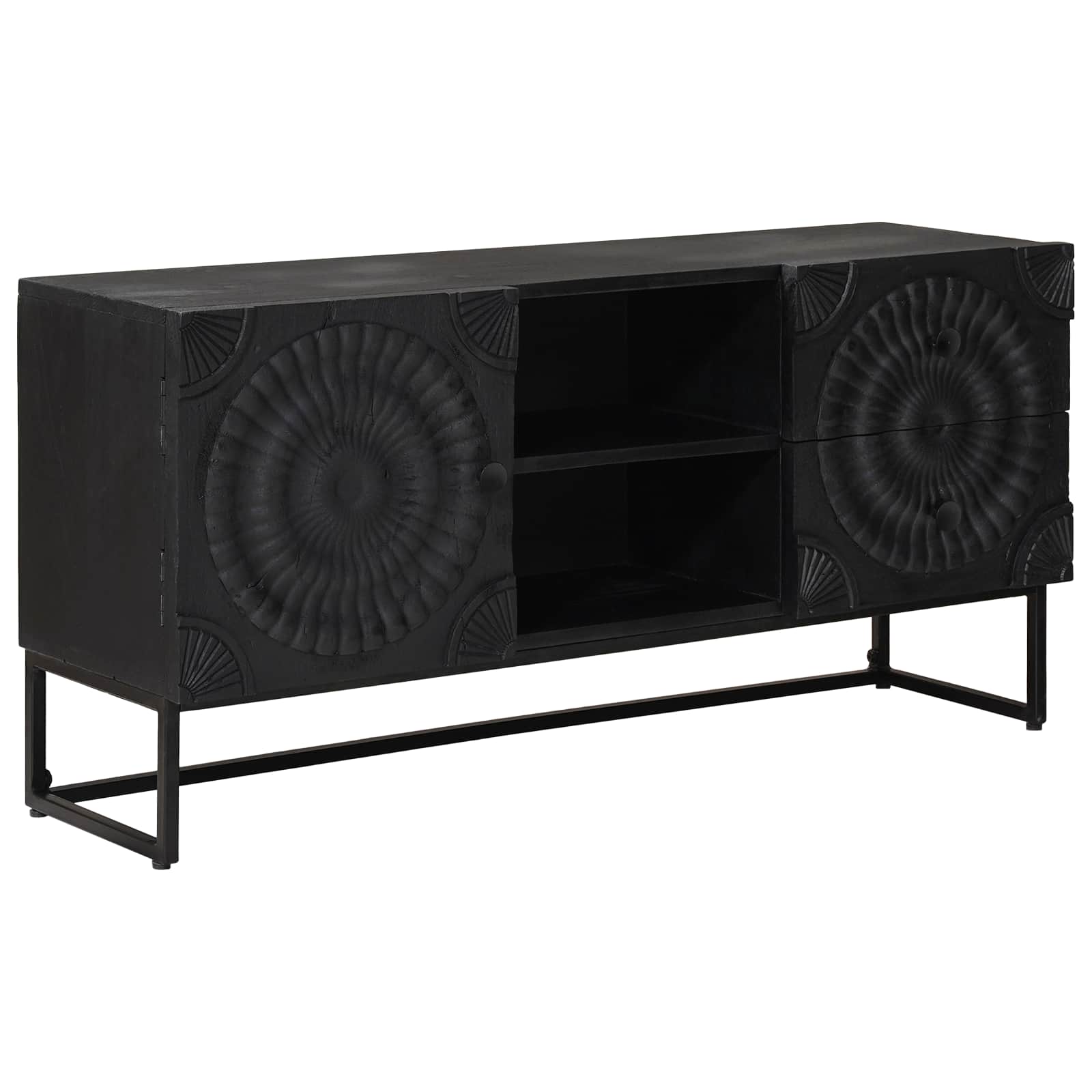 TV-kast met lade met plank met opslag Zwart 105 x 30 x 54 cm