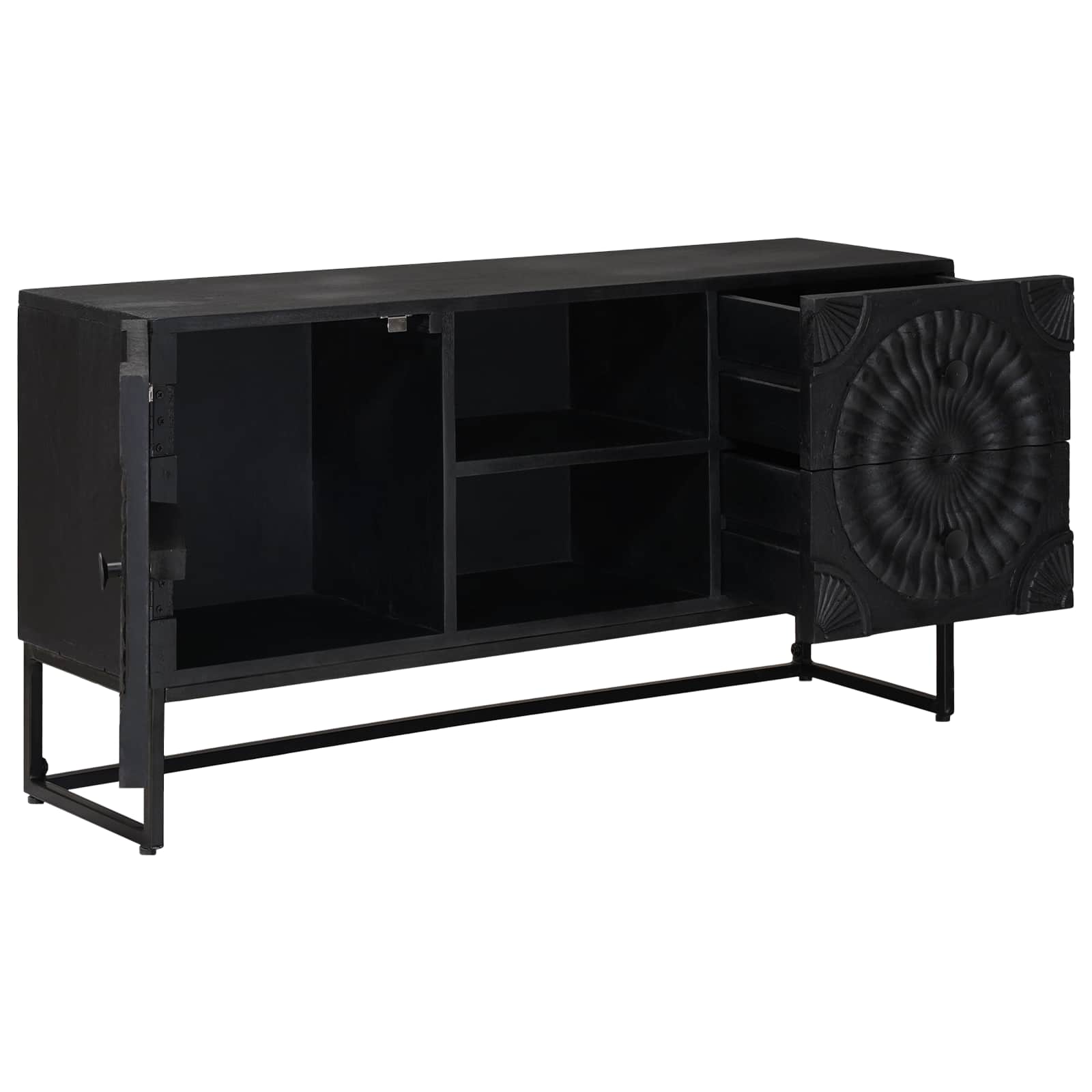 TV-kast met lade met plank met opslag Zwart 105 x 30 x 54 cm