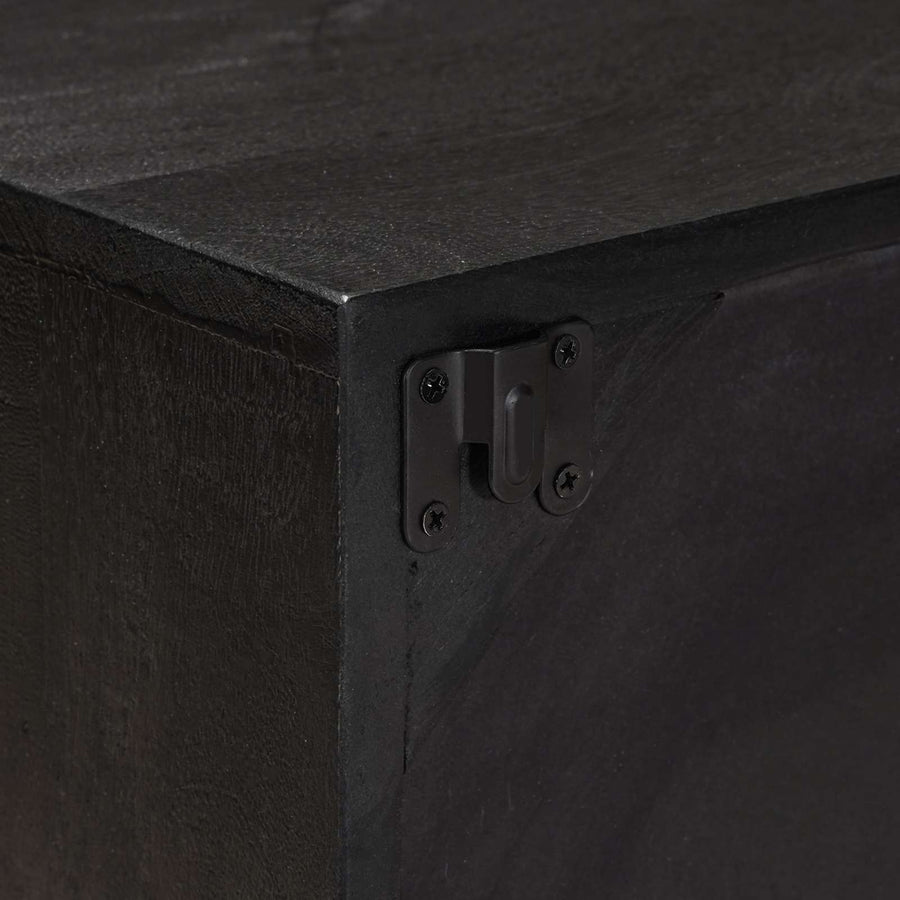TV-kast met plank met opslag met de deur Zwart 105 x 30 x 35 cm