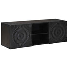 TV Cabinet with Door, Shelf and Storage Black 105 x 30 x 35 cm