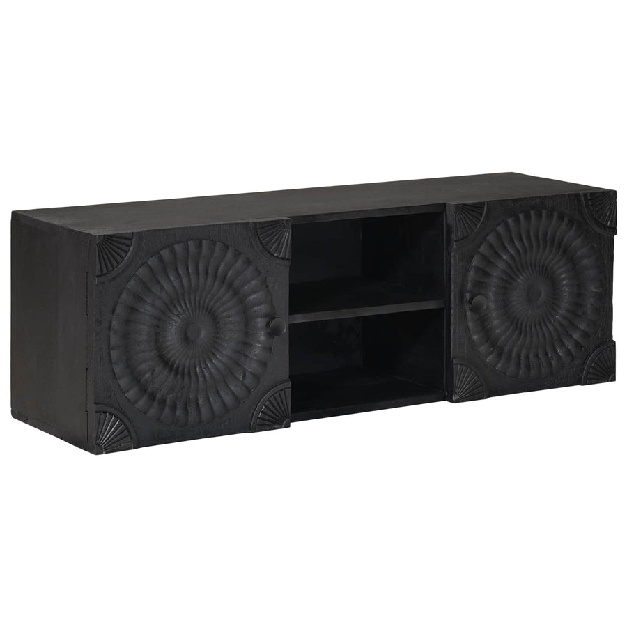 TV-kast met plank met opslag met de deur Zwart 105 x 30 x 35 cm