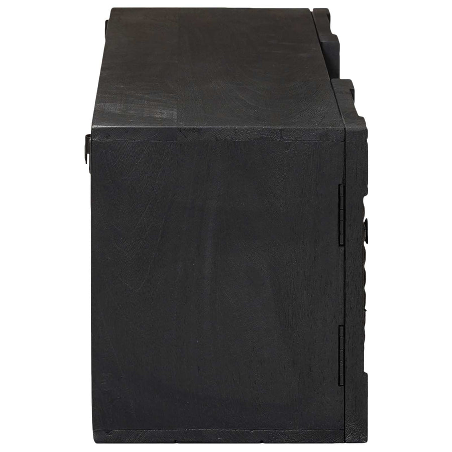 TV-kast met plank met opslag met de deur Zwart 105 x 30 x 35 cm