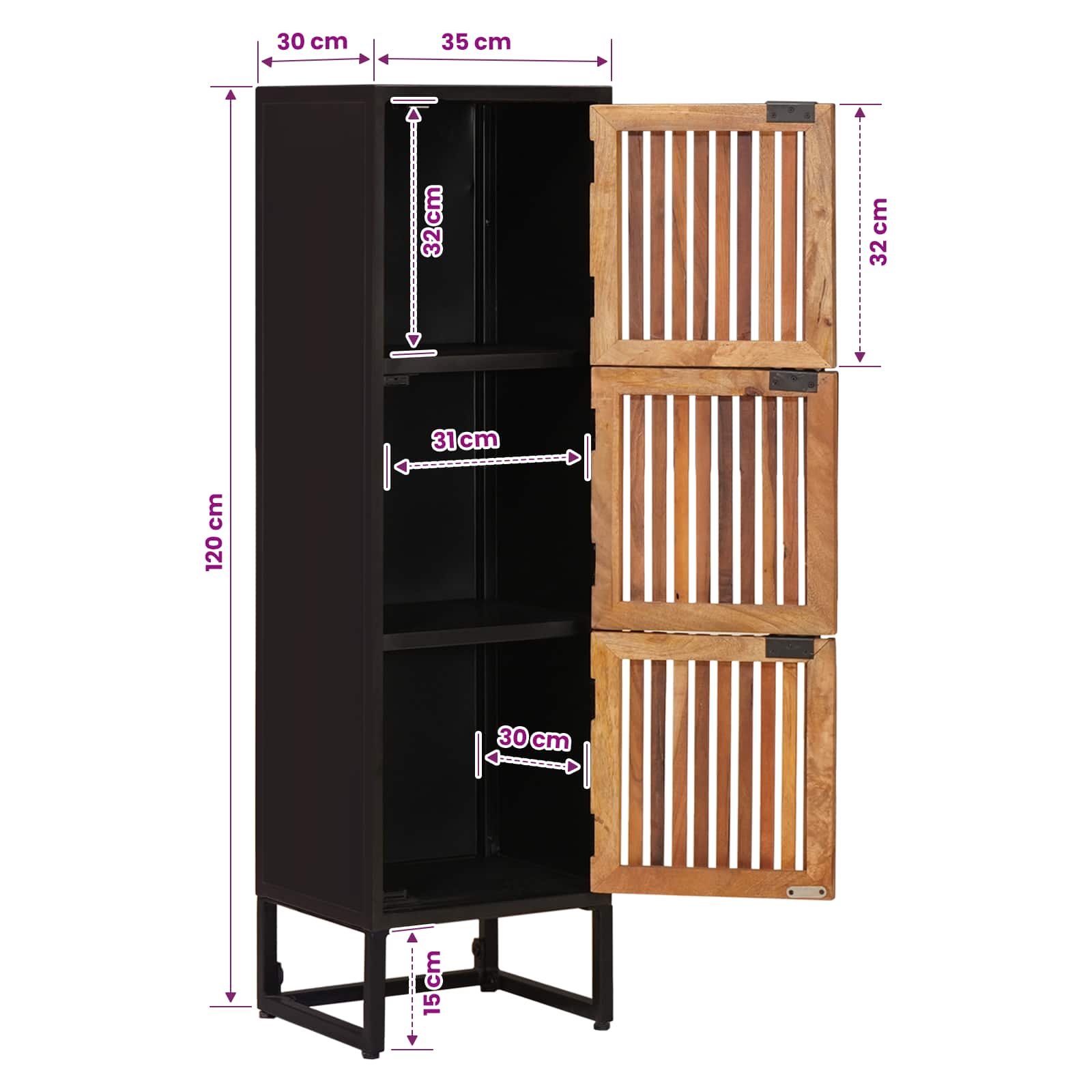Hoge kast 35 x 30 x 120 cm