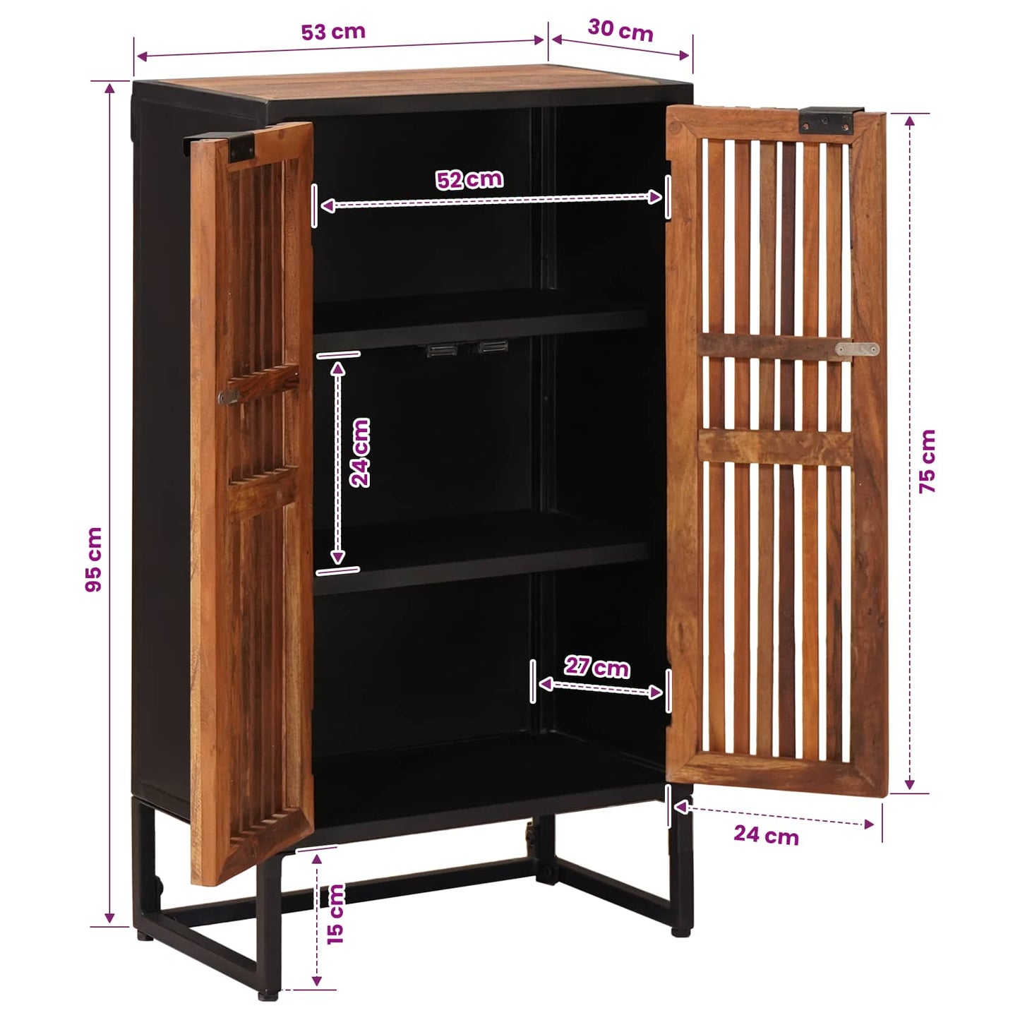 Hoge kast 53 x 30 x 95 cm