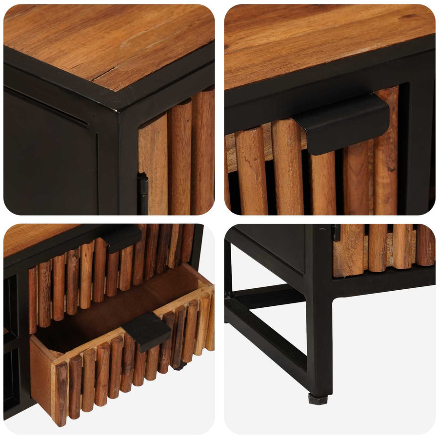 TV-kast 105 x 30 x 40 cm Massief Mango Hout en Geengineerd Hout