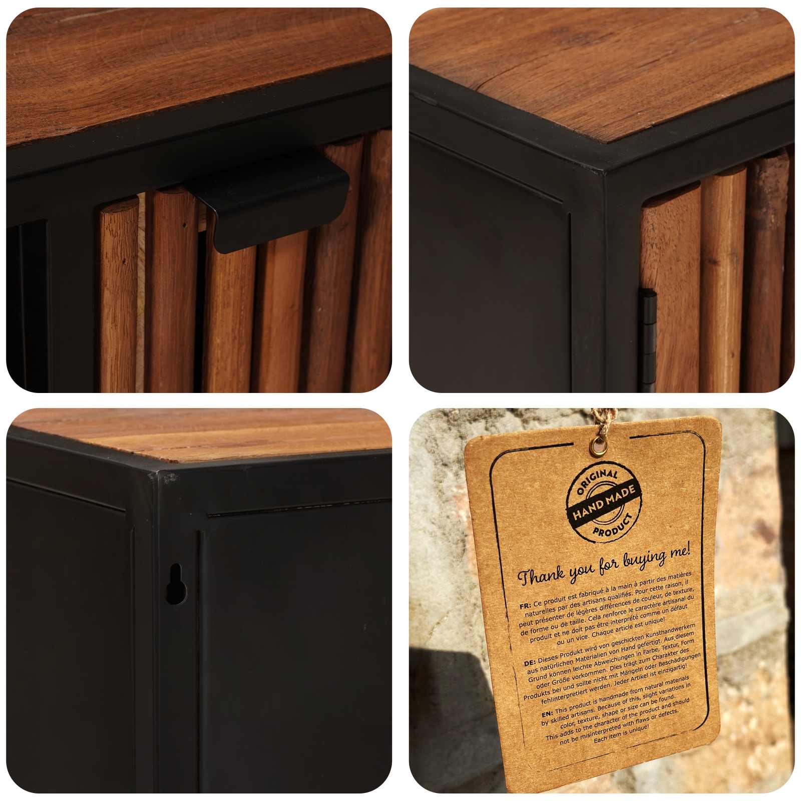 TV-kast 105 x 30 x 35 cm Massief Mango Hout en Geengineerd Hout