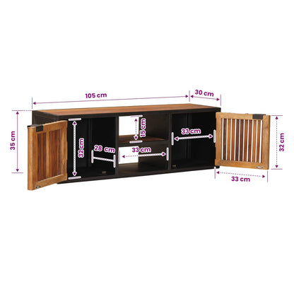 TV-kast 105 x 30 x 35 cm Massief Mango Hout en Geengineerd Hout