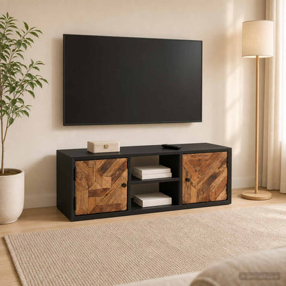 TV-kast met plank met opslag met de deur 105 x 30 x 35 cm