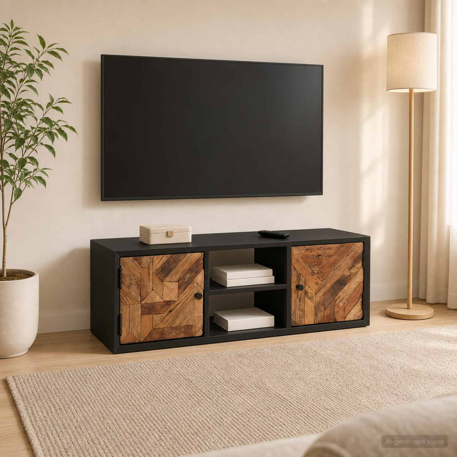 TV-kast met plank met opslag met de deur 105 x 30 x 35 cm
