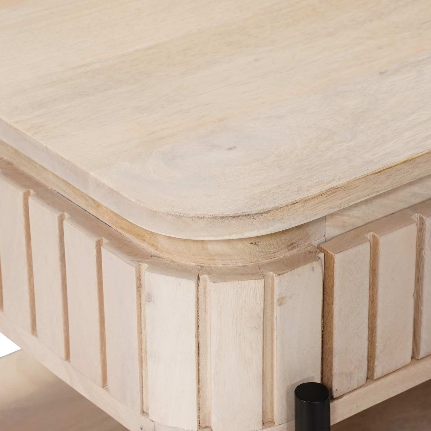 Handgemaakte Koffietafel Wit 85 x 45 x 50 cm Massief Mango Hout