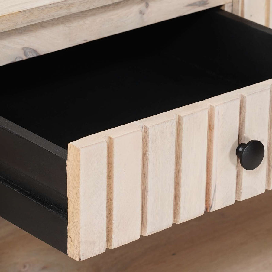 Handgemaakte Koffietafel Wit 85 x 45 x 50 cm Massief Mango Hout