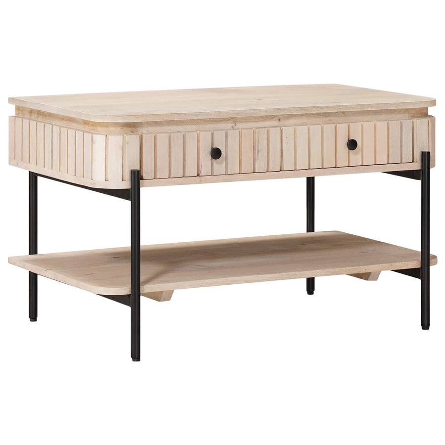 Handgemaakte Koffietafel Wit 85 x 45 x 50 cm Massief Mango Hout