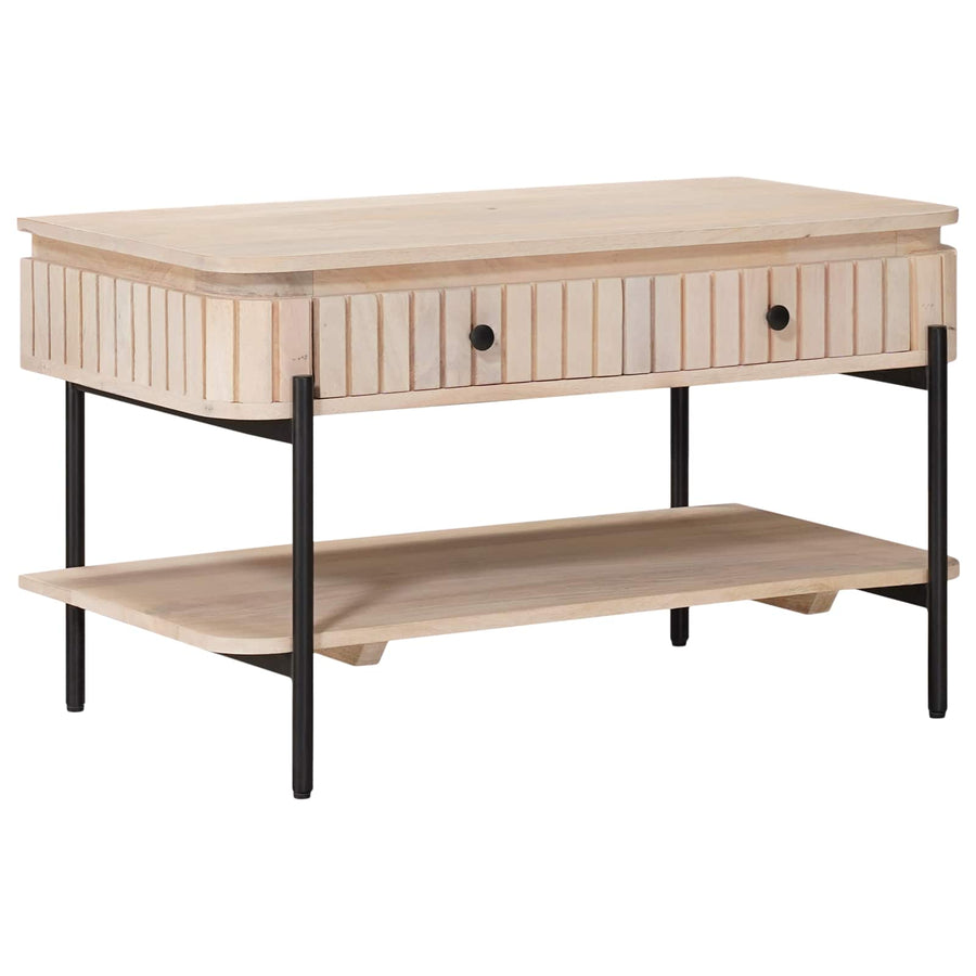 Handgemaakte Koffietafel Wit 85 x 45 x 50 cm Massief Mango Hout