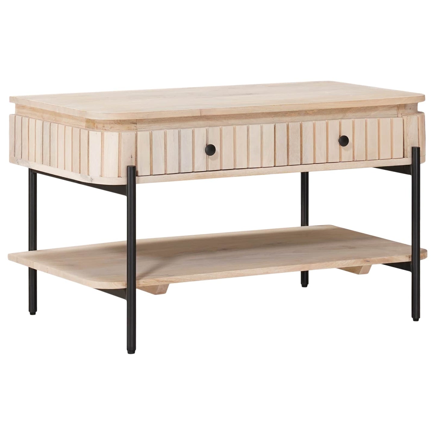 Handgemaakte Koffietafel Wit 85 x 45 x 50 cm Massief Mango Hout