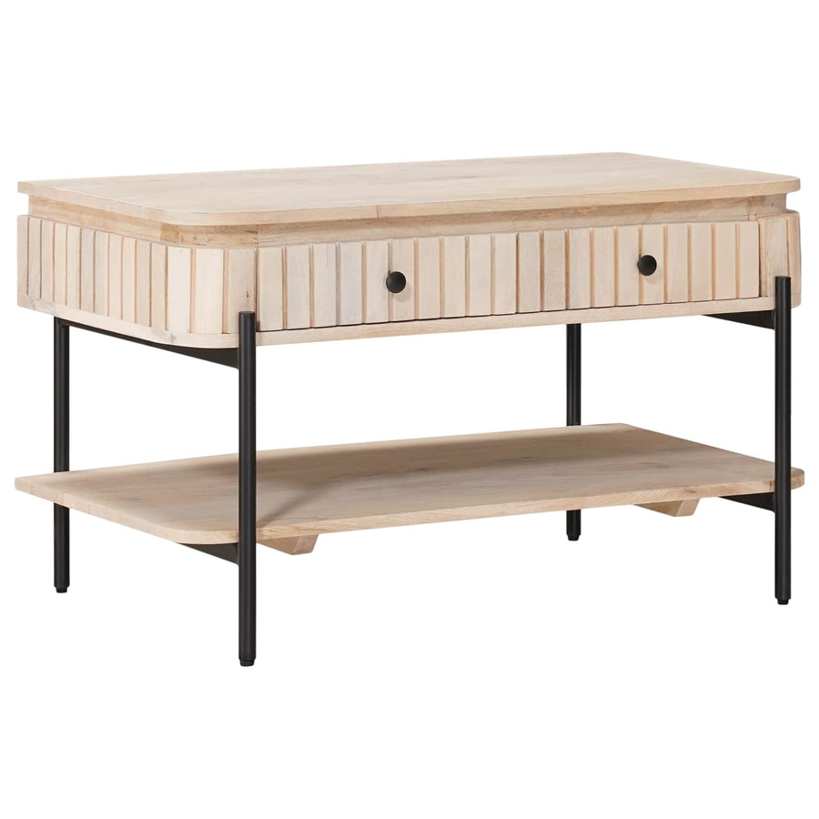 Handgemaakte Koffietafel Wit 85 x 45 x 50 cm Massief Mango Hout