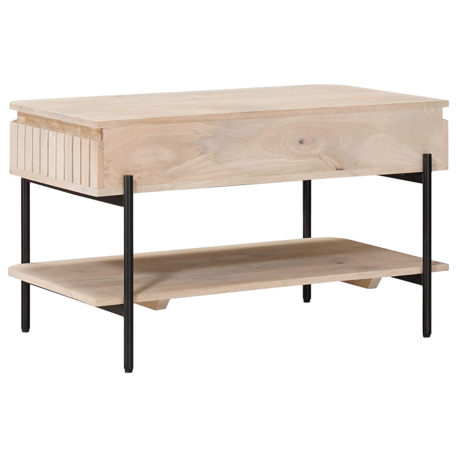 Handgemaakte Koffietafel Wit 85 x 45 x 50 cm Massief Mango Hout