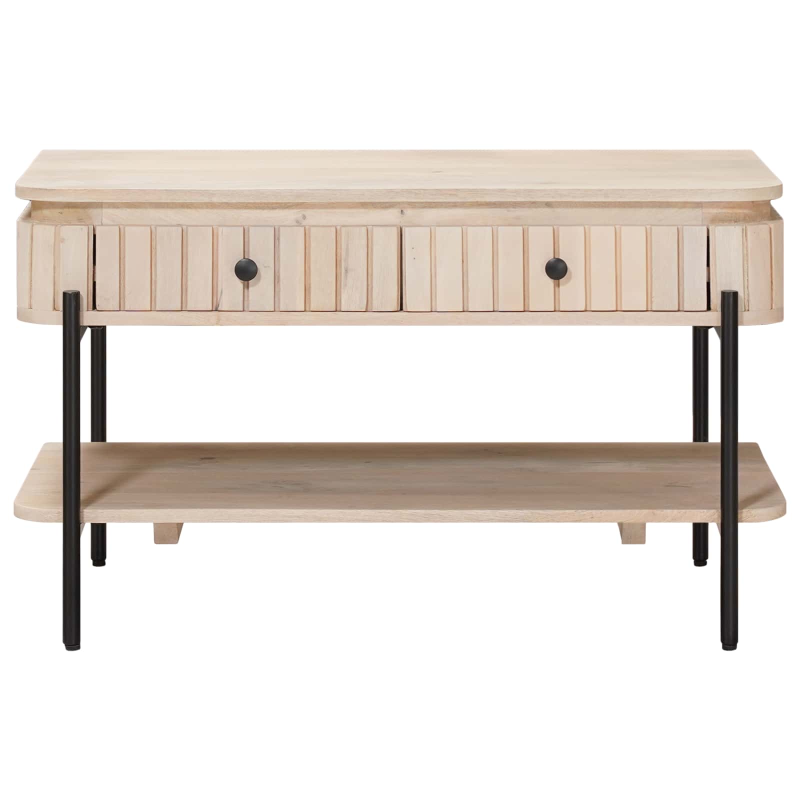 Handgemaakte Koffietafel Wit 85 x 45 x 50 cm Massief Mango Hout