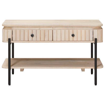 Handgemaakte Koffietafel Wit 85 x 45 x 50 cm Massief Mango Hout