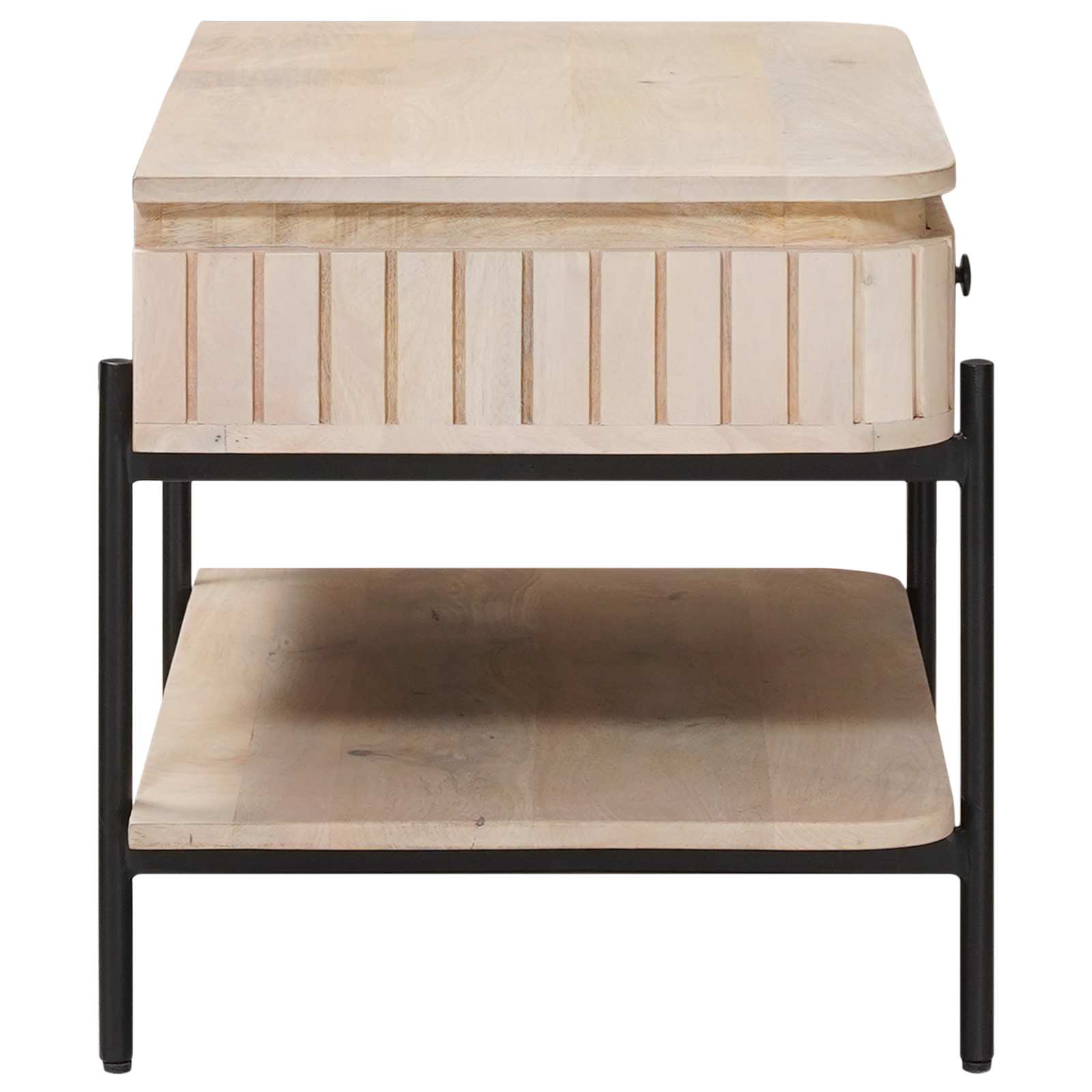 Handgemaakte Koffietafel Wit 85 x 45 x 50 cm Massief Mango Hout