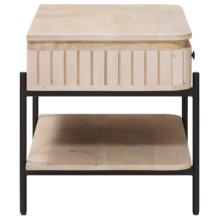 Handgemaakte Koffietafel Wit 85 x 45 x 50 cm Massief Mango Hout
