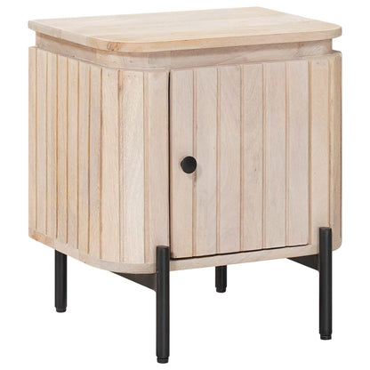 Handgemaakt nachtkastje Wit 40 x 30 x 45 cm Massief Mango Hout