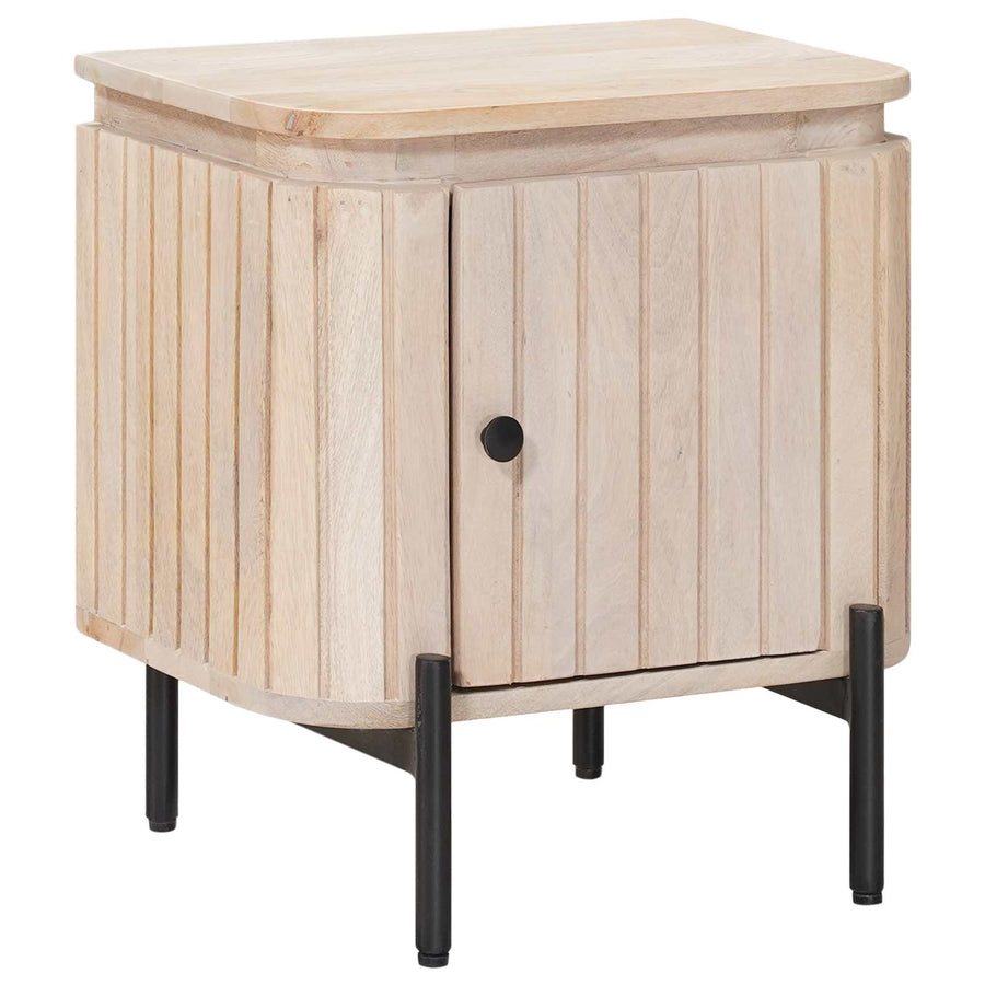 Handgemaakt nachtkastje Wit 40 x 30 x 45 cm Massief Mango Hout