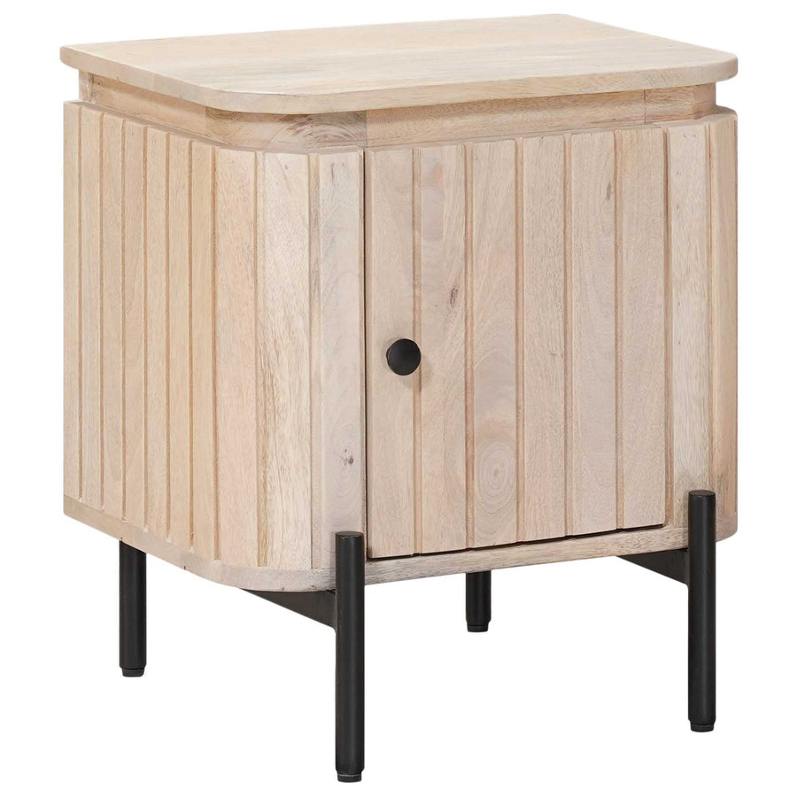 Handgemaakt nachtkastje Wit 40 x 30 x 45 cm Massief Mango Hout