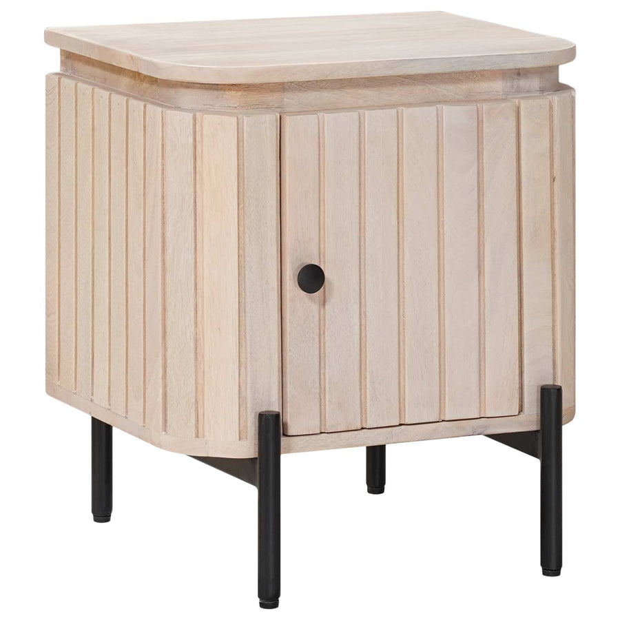 Handgemaakt nachtkastje Wit 40 x 30 x 45 cm Massief Mango Hout