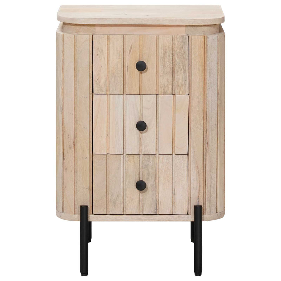 Handgemaakt nachtkastje Wit 40 x 30 x 60 cm Massief Mango Hout