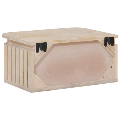 Handgemaakt nachtkastje Wit 40 x 30 x 20 cm Massief Mango Hout