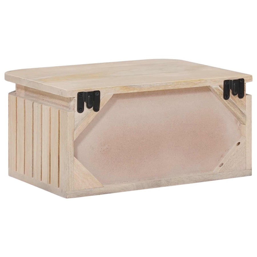 Handgemaakt nachtkastje Wit 40 x 30 x 20 cm Massief Mango Hout