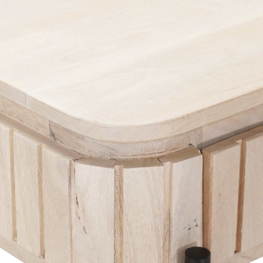 Handgemaakte Eindtafel Wit 100 x 30 x 76 cm Massief Mango Hout