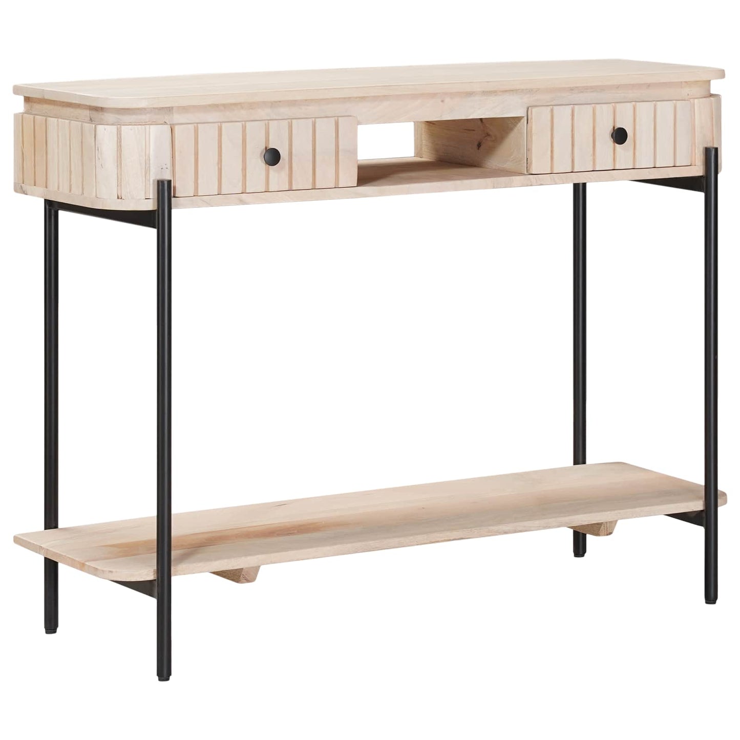 Handgemaakte Eindtafel Wit 100 x 30 x 76 cm Massief Mango Hout