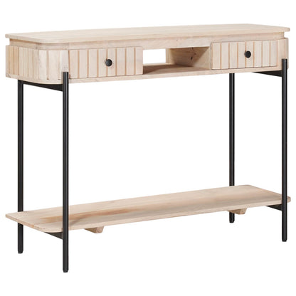 Handgemaakte Eindtafel Wit 100 x 30 x 76 cm Massief Mango Hout