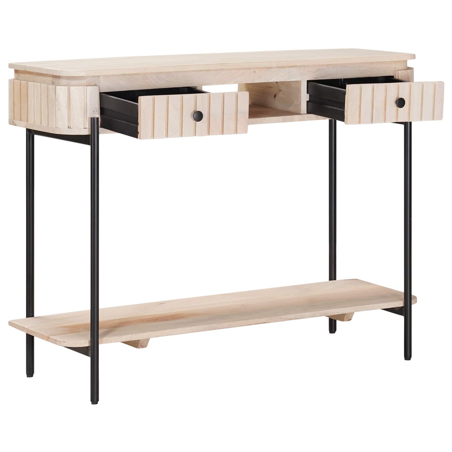 Handgemaakte Eindtafel Wit 100 x 30 x 76 cm Massief Mango Hout