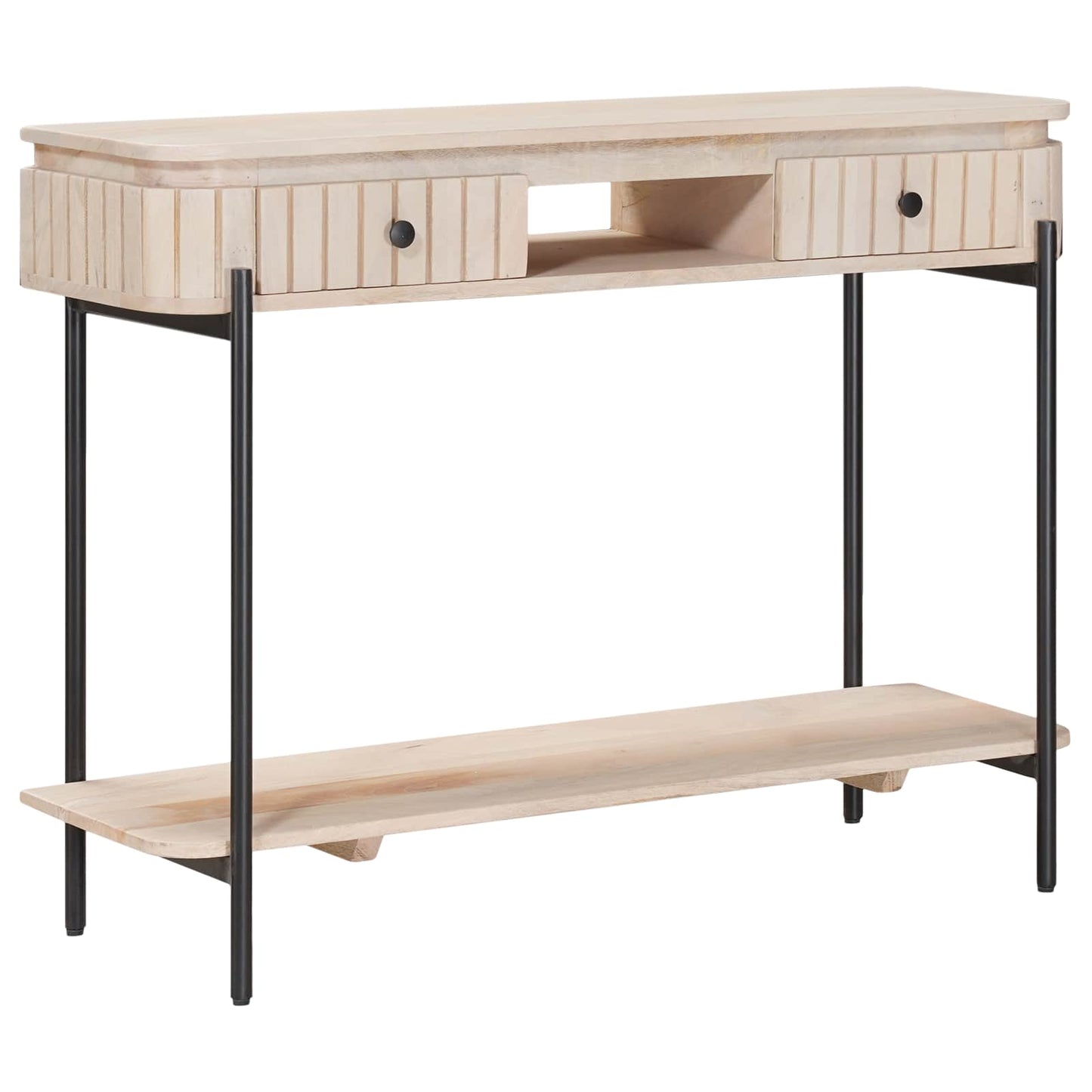 Handgemaakte Eindtafel Wit 100 x 30 x 76 cm Massief Mango Hout