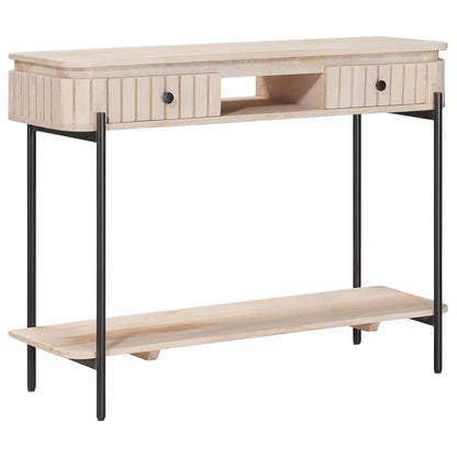 Handgemaakte Eindtafel Wit 100 x 30 x 76 cm Massief Mango Hout