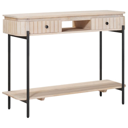 Handgemaakte Eindtafel Wit 100 x 30 x 76 cm Massief Mango Hout