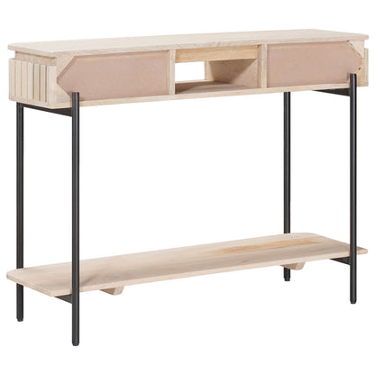 Handgemaakte Eindtafel Wit 100 x 30 x 76 cm Massief Mango Hout