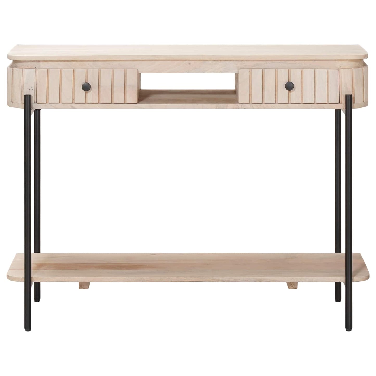 Handgemaakte Eindtafel Wit 100 x 30 x 76 cm Massief Mango Hout