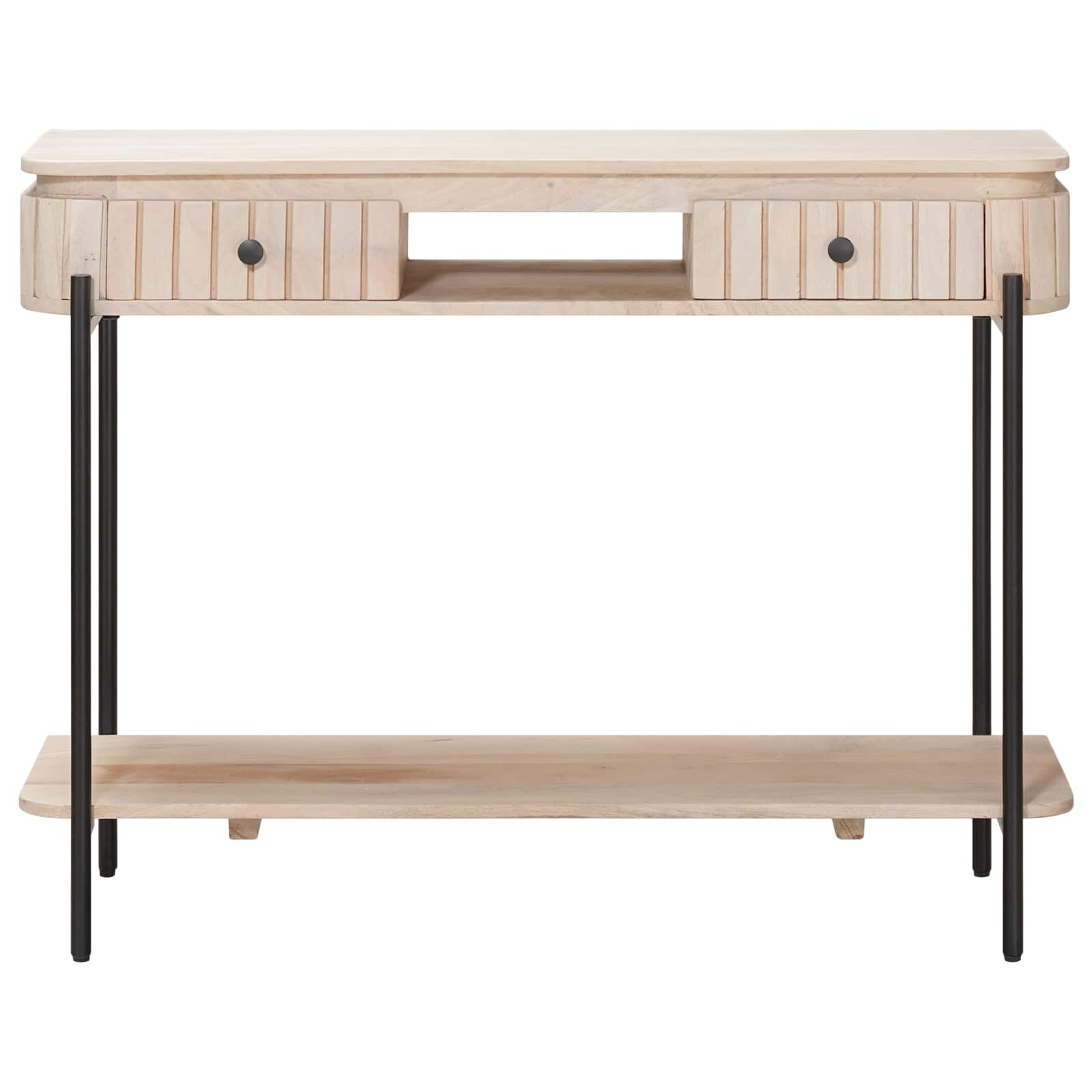 Handgemaakte Eindtafel Wit 100 x 30 x 76 cm Massief Mango Hout