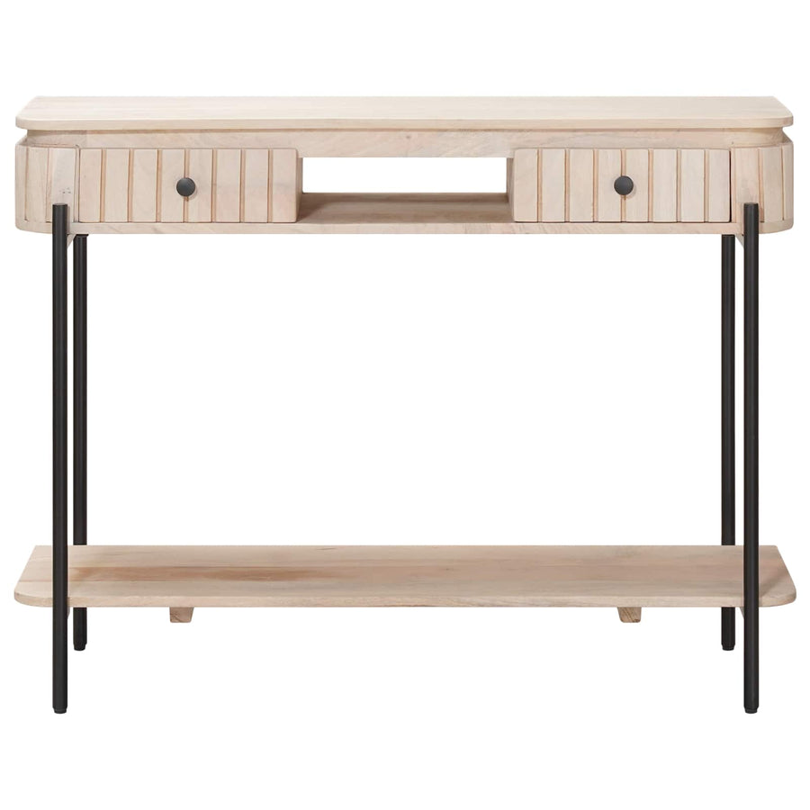 Handgemaakte Eindtafel Wit 100 x 30 x 76 cm Massief Mango Hout